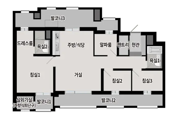 음성 푸르지오 마크베르 84타입평면도